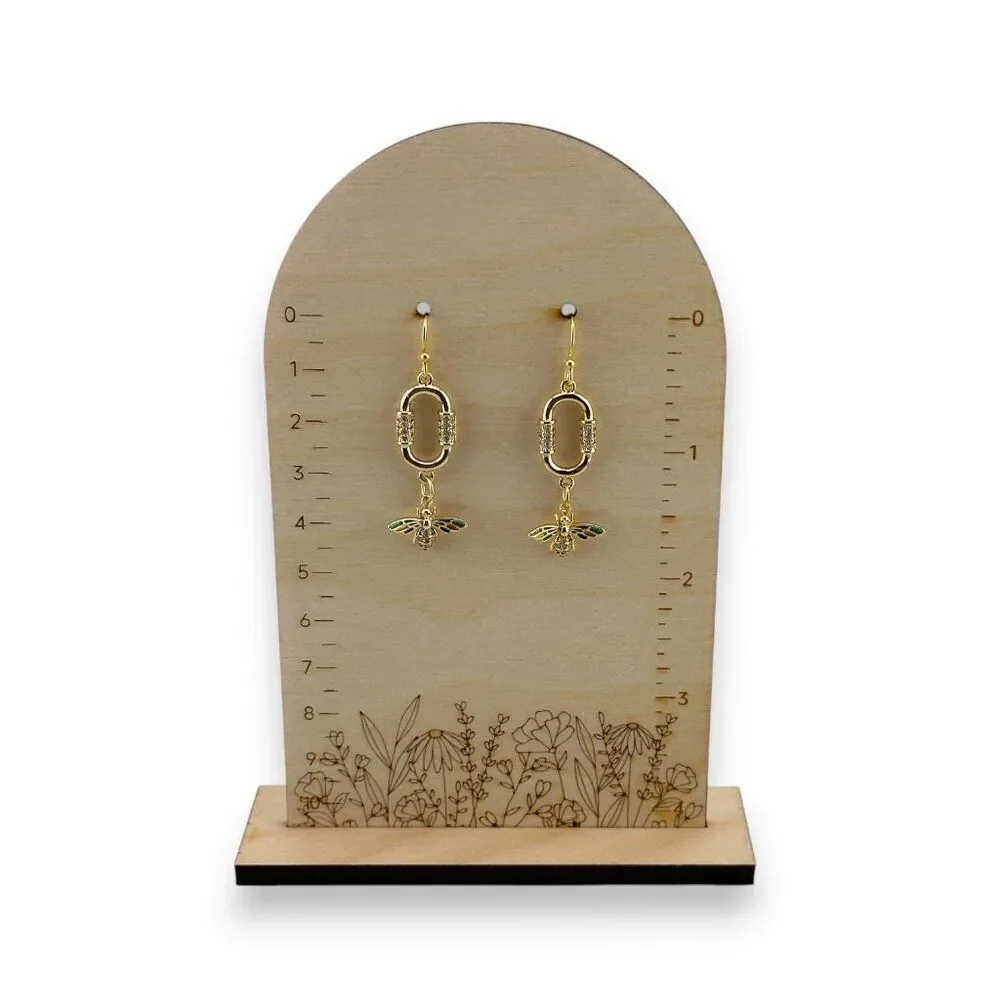 Gold Filled Paper Clip Bee Earrings Gold Filled Ear Wires - Picture 7 of 8